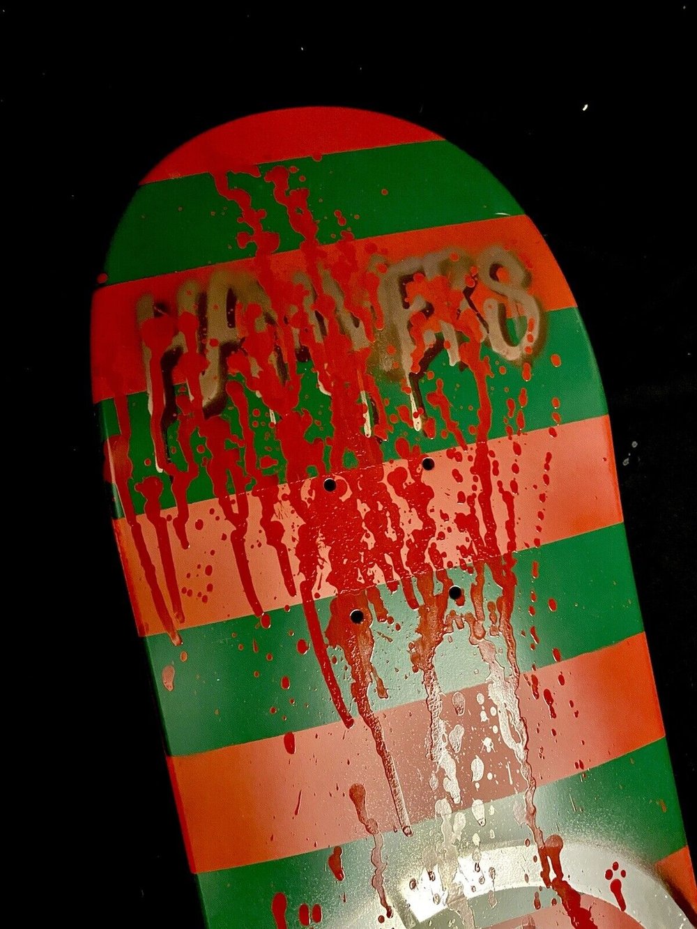 Signed Jim Greco Hammers Freddy Krueger Bloody Autographed Skateboard Deck