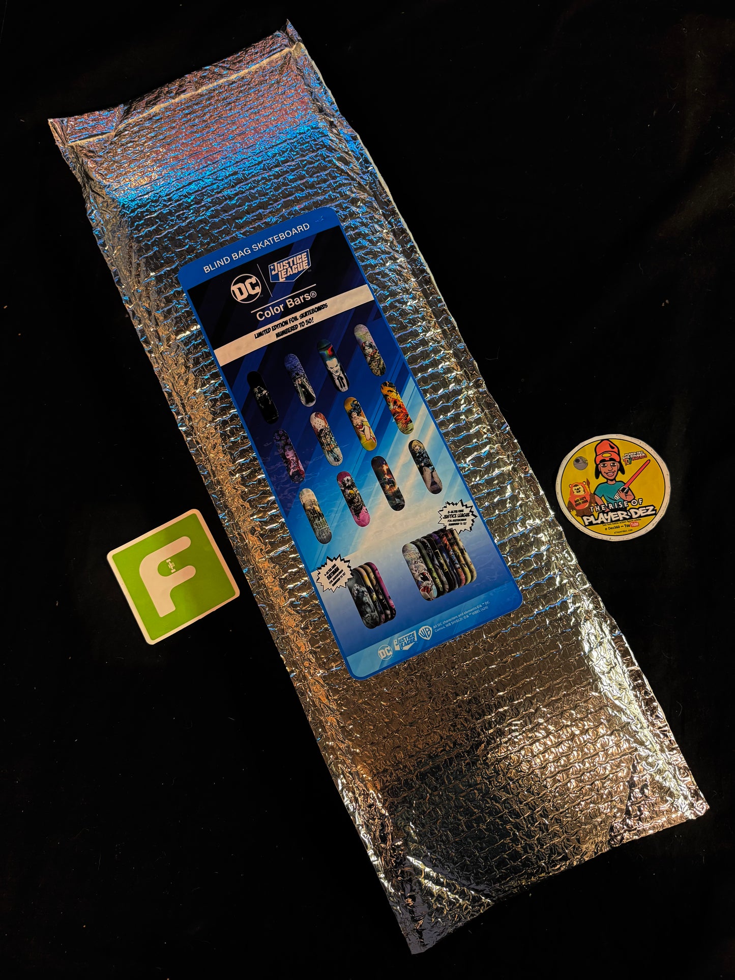 DC Comics Blind Bag Skateboard Decks by Color Bars