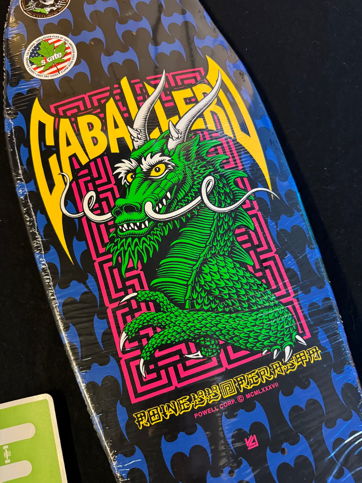 Signed Steve Caballero Autographed Skateboard Deck Powell Peralta Black Bats Dragon