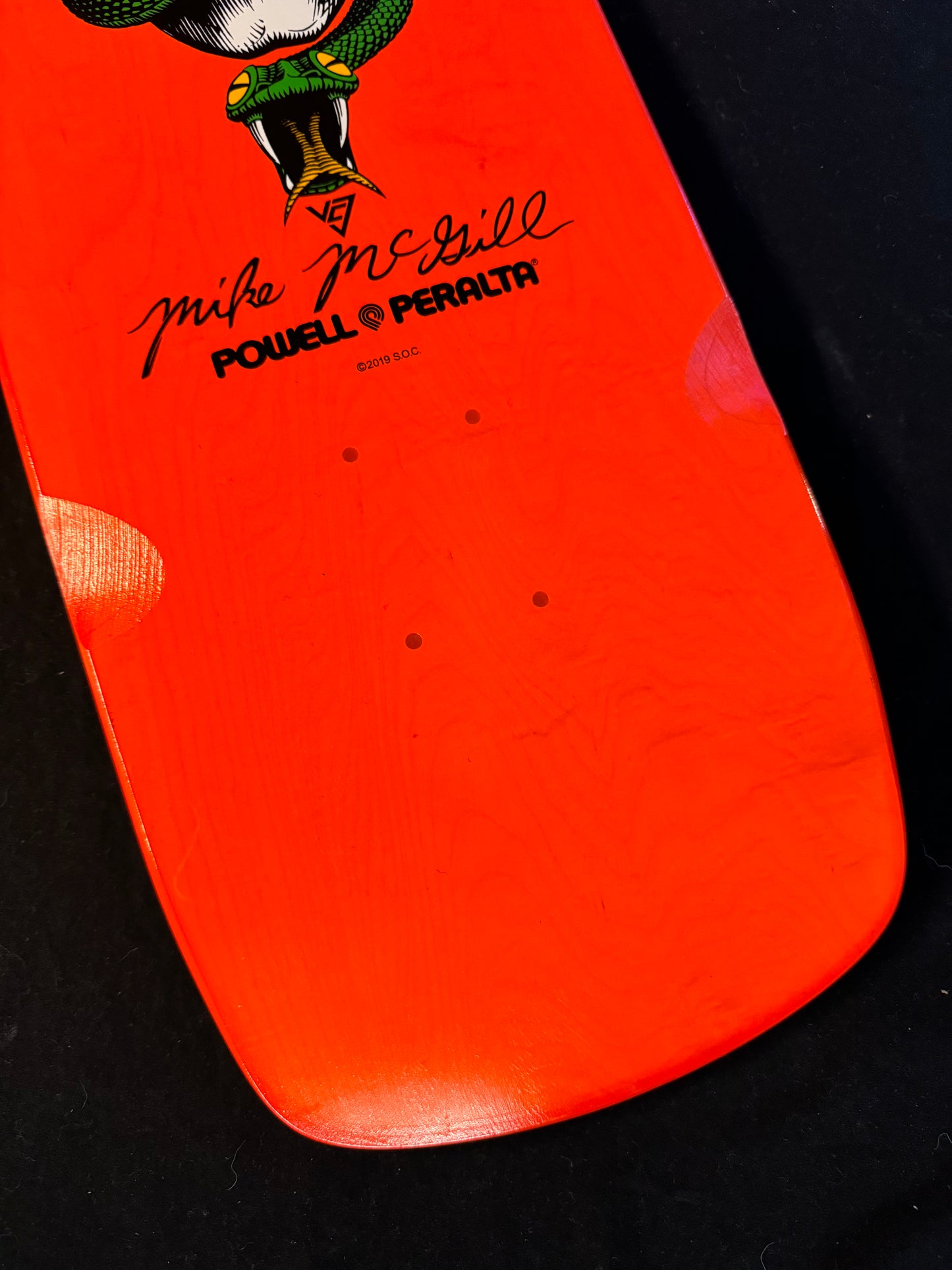 Signed Mike Mcgill Autographed Skateboard Deck Neon Orange Powell Peralta
