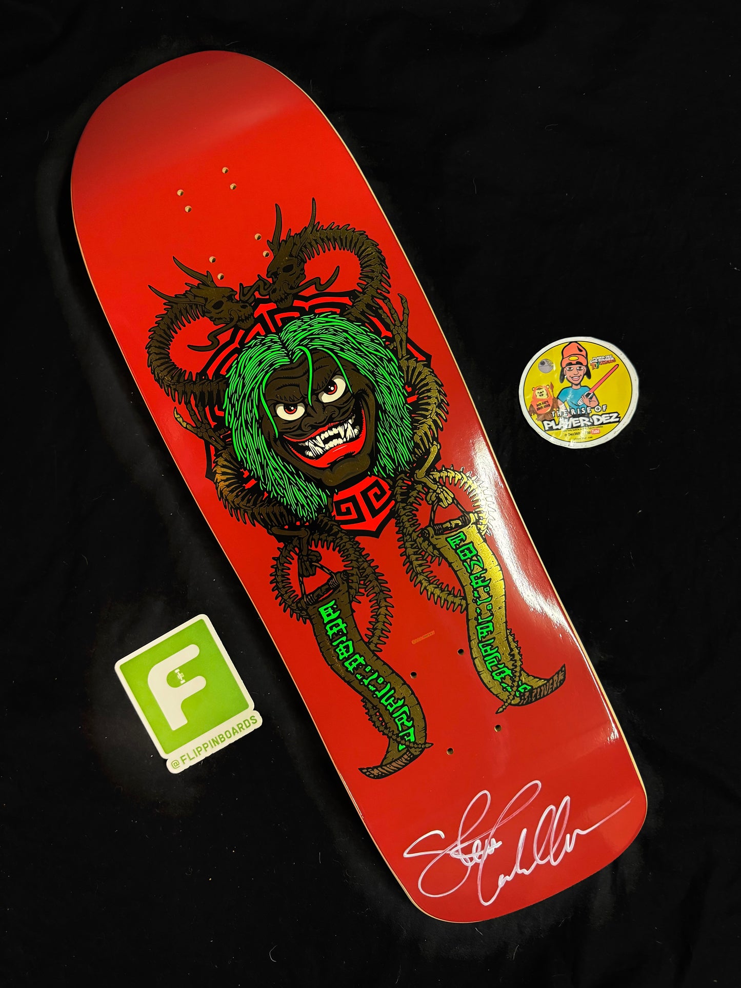 Signed Steve Caballero Red Gold Foil Joker Powell Peralta Autographed Skateboard Deck