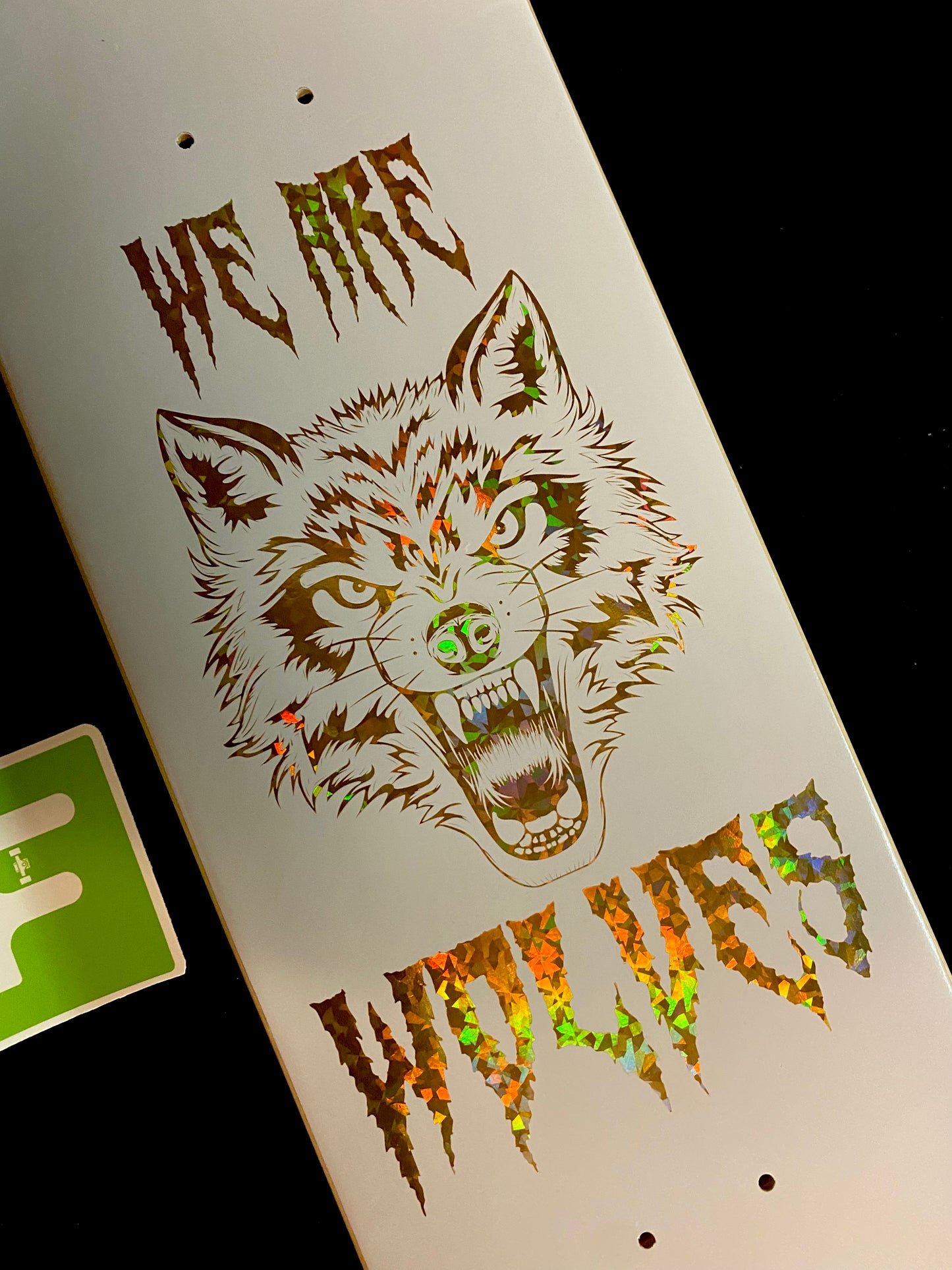 Signed Nick Tucker We Are Wolves Autographed Skateboard Deck Holographic White