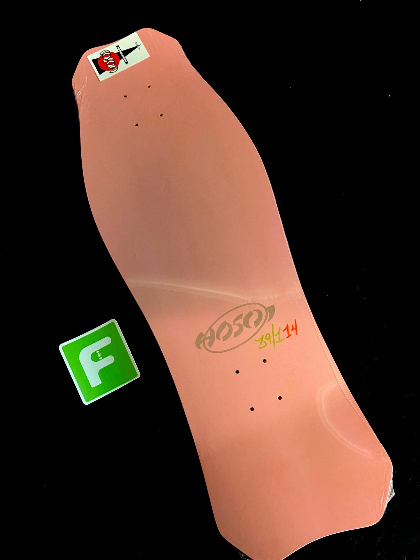 Signed Christian Hosoi Hammerhead Autographed Skateboard Deck Pink Gold Speckled