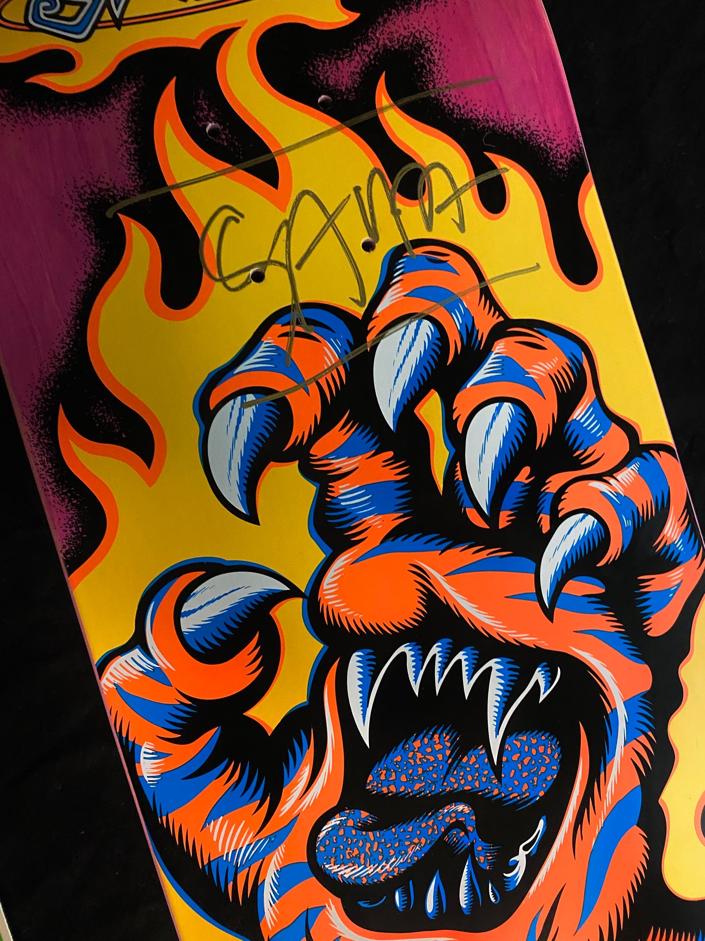 Signed Steve Alba SALBA Santa Cruz Tiger Screaming Hand Autographed Skateboard Deck