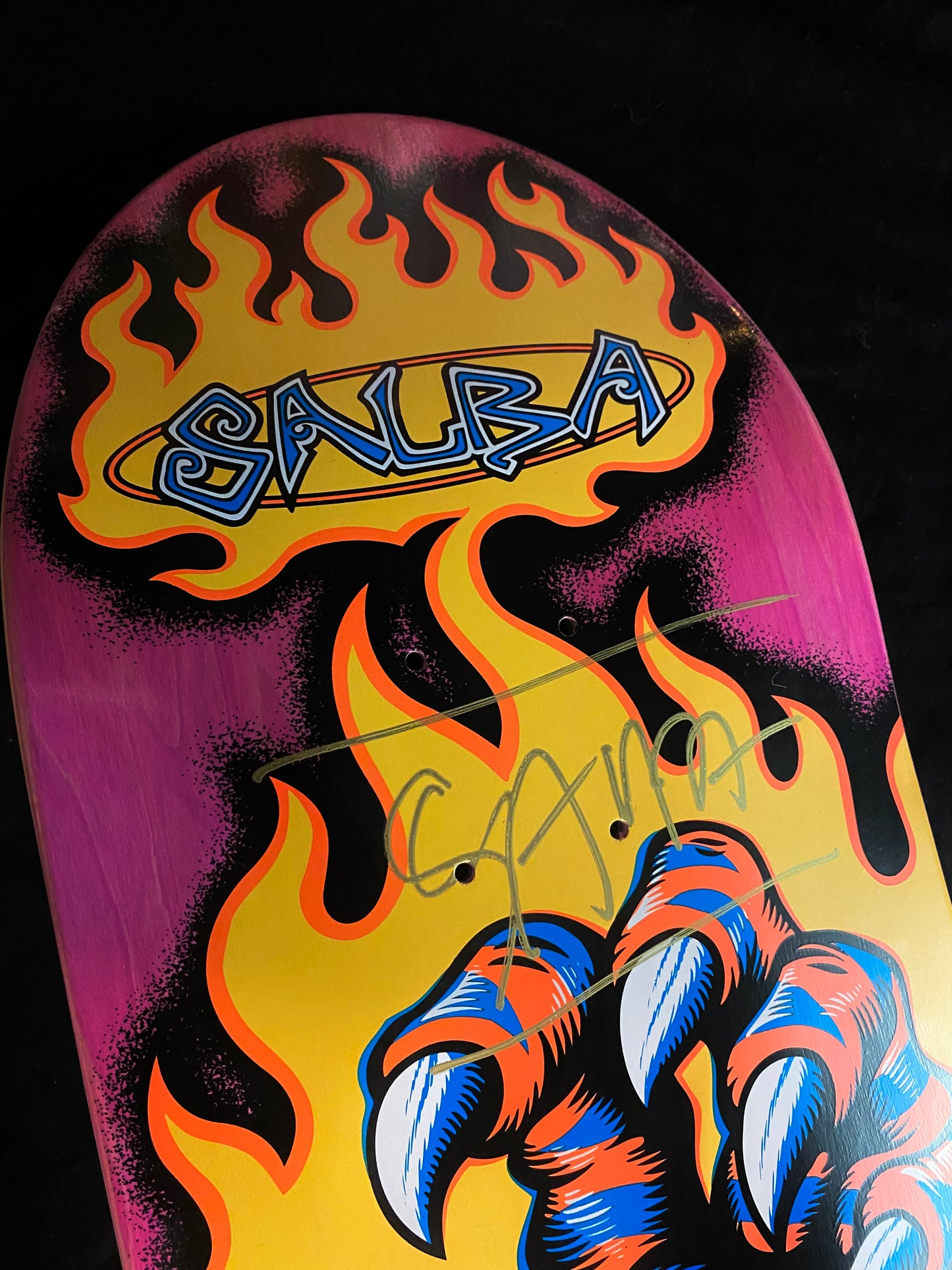 Signed Steve Alba SALBA Santa Cruz Tiger Screaming Hand Autographed Skateboard Deck
