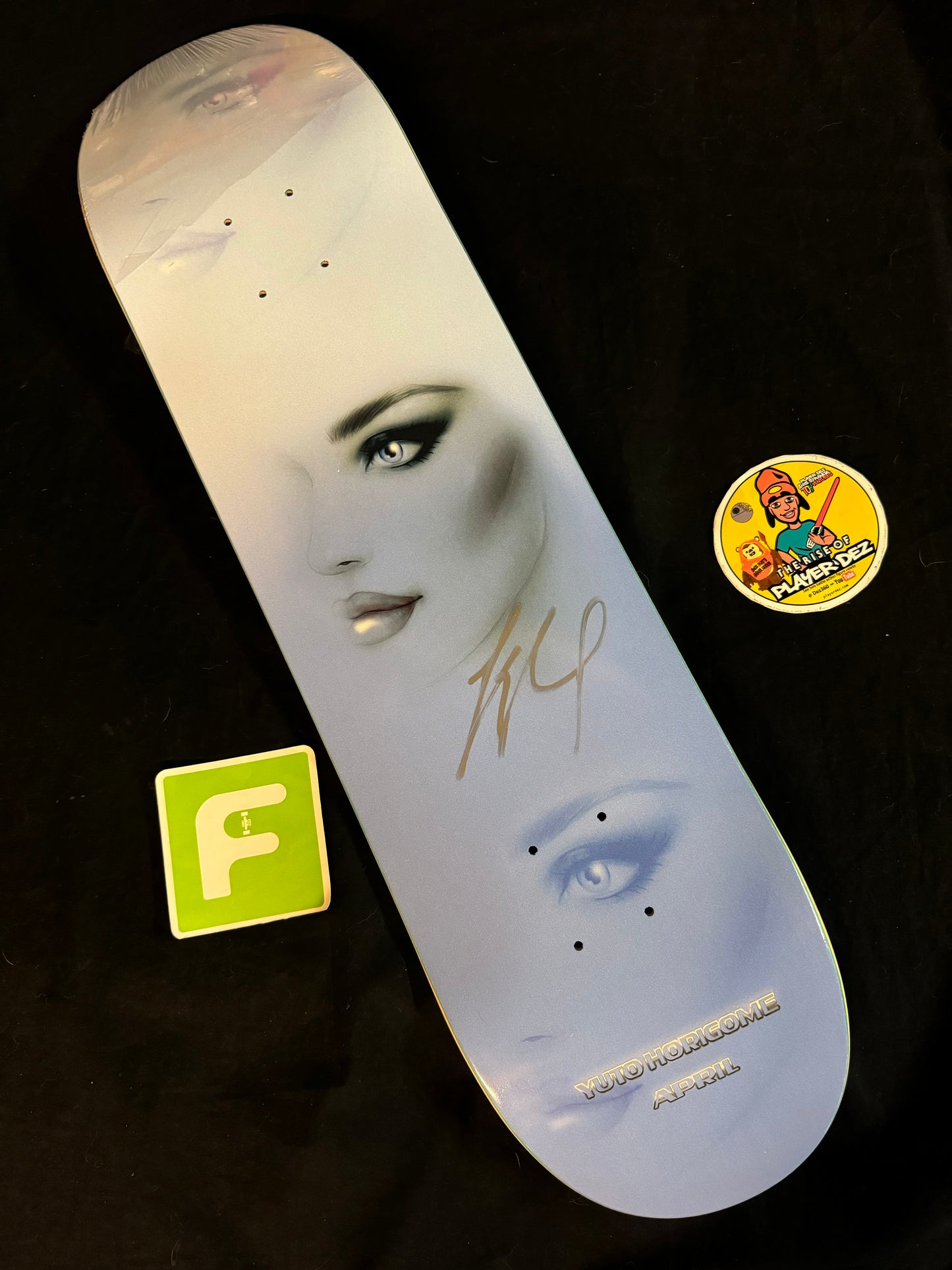 Signed Yuto Horigome Autographed Skateboard Deck Blue April Pro Model