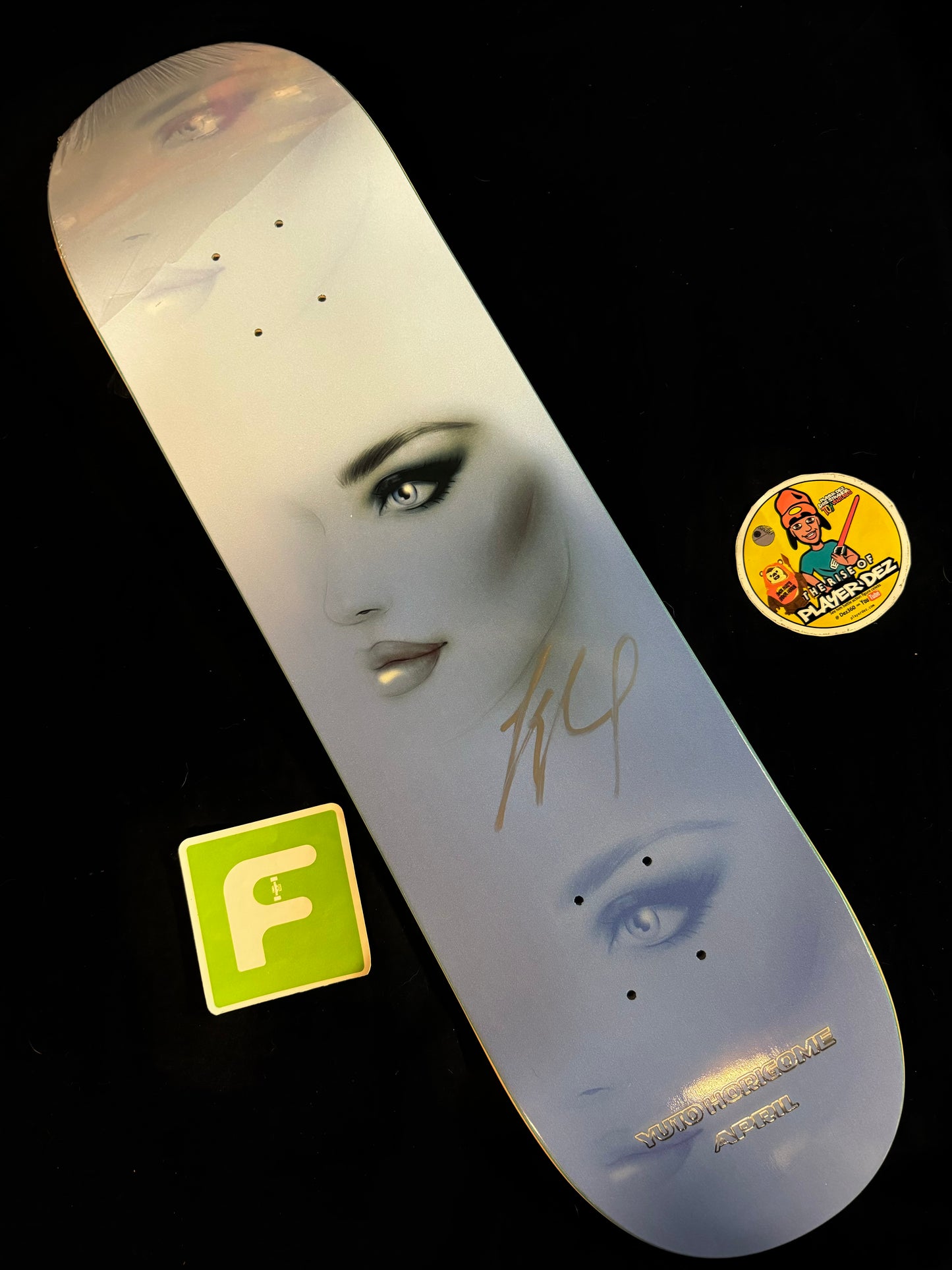 Signed Yuto Horigome Autographed Skateboard Deck Blue April Pro Model
