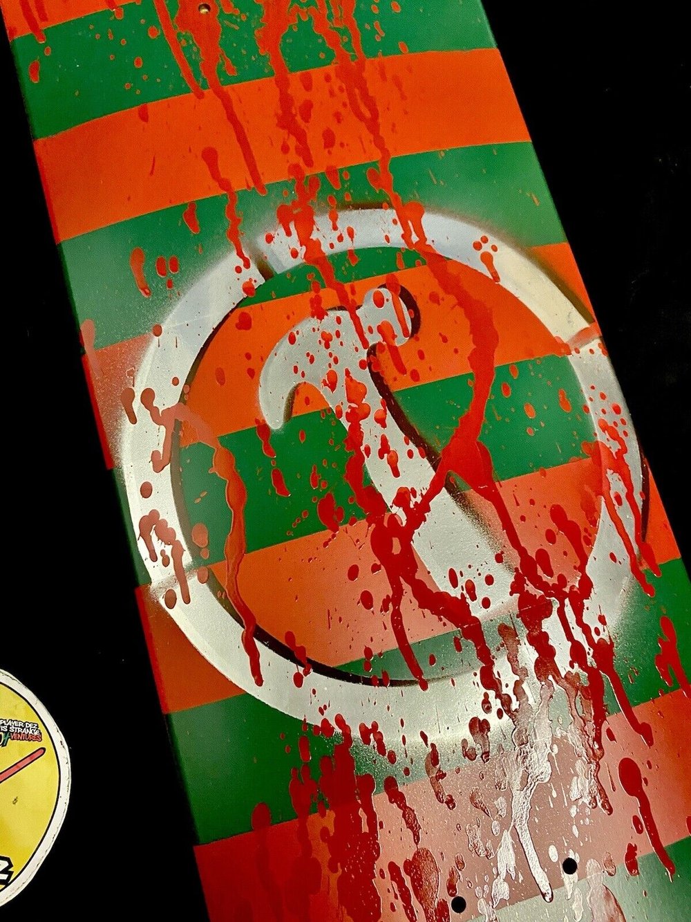 Signed Jim Greco Hammers Freddy Krueger Bloody Autographed Skateboard Deck