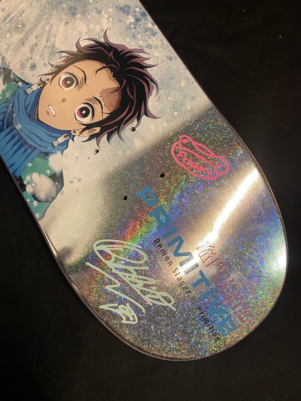 Signed Franky Villani Carlos Ribeiro Primitive Demon Slayer Autographed Skateboard Deck Anime