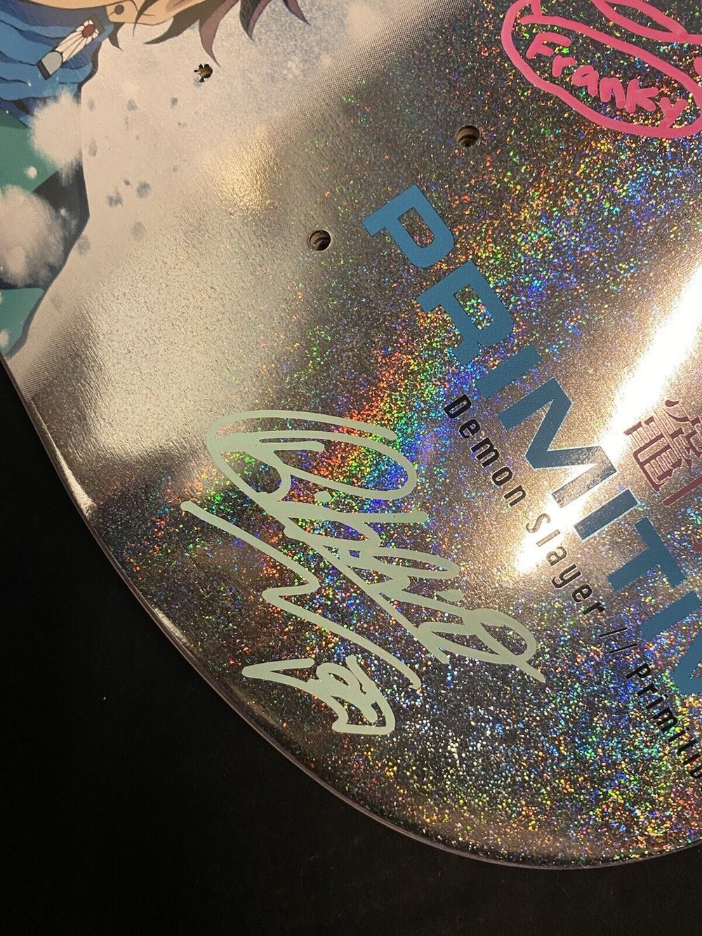 Signed Franky Villani Carlos Ribeiro Primitive Demon Slayer Autographed Skateboard Deck Anime