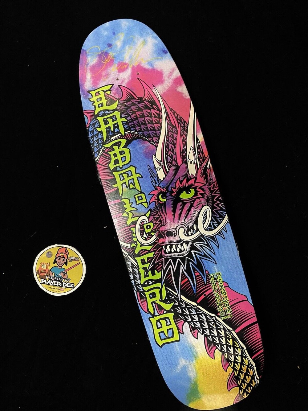 Signed Steve Caballero Autographed Skateboard Deck BAN THIS Dragon Powell Peralta Tie Dye