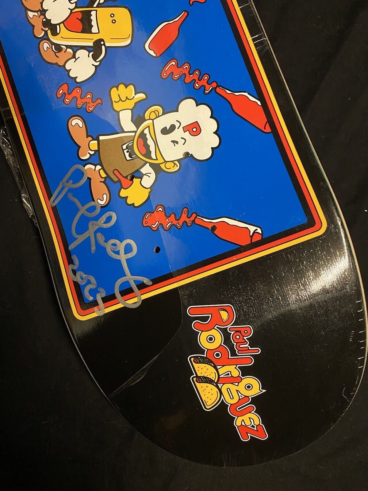 Signed Paul Rodriguez Nintendo SNES Primitive Autographed Skateboard Deck Chef Game