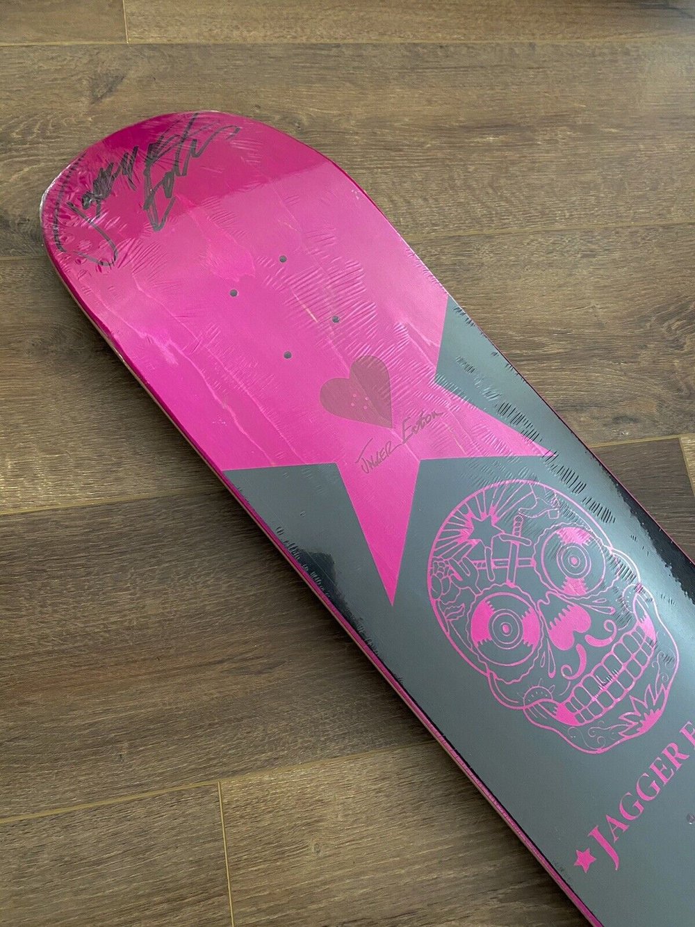 Signed Jagger Eaton Heart Supply Autographed Skateboard Deck Black Pink