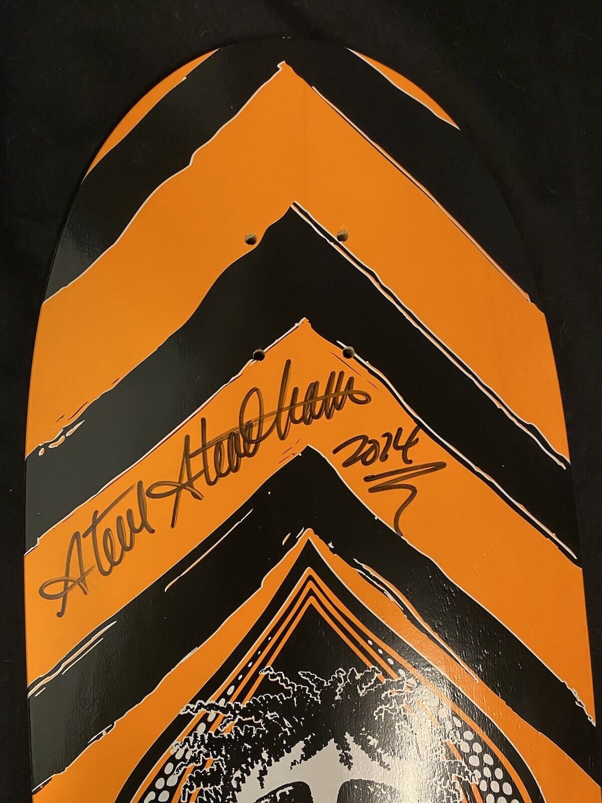 Signed Steve Steadham Stedmz Double Sided Graphic Autographed Skateboard Deck Orange