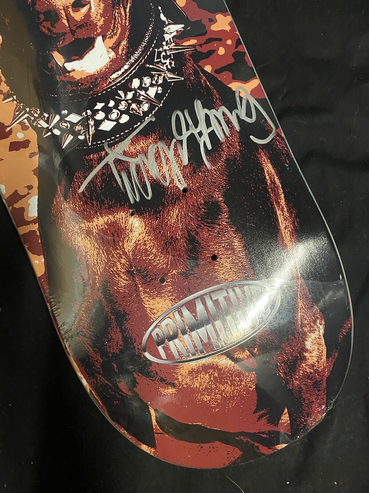 Signed Tiago Lemos Primitive Autographed Skateboard Deck Unleashed Dog Collar
