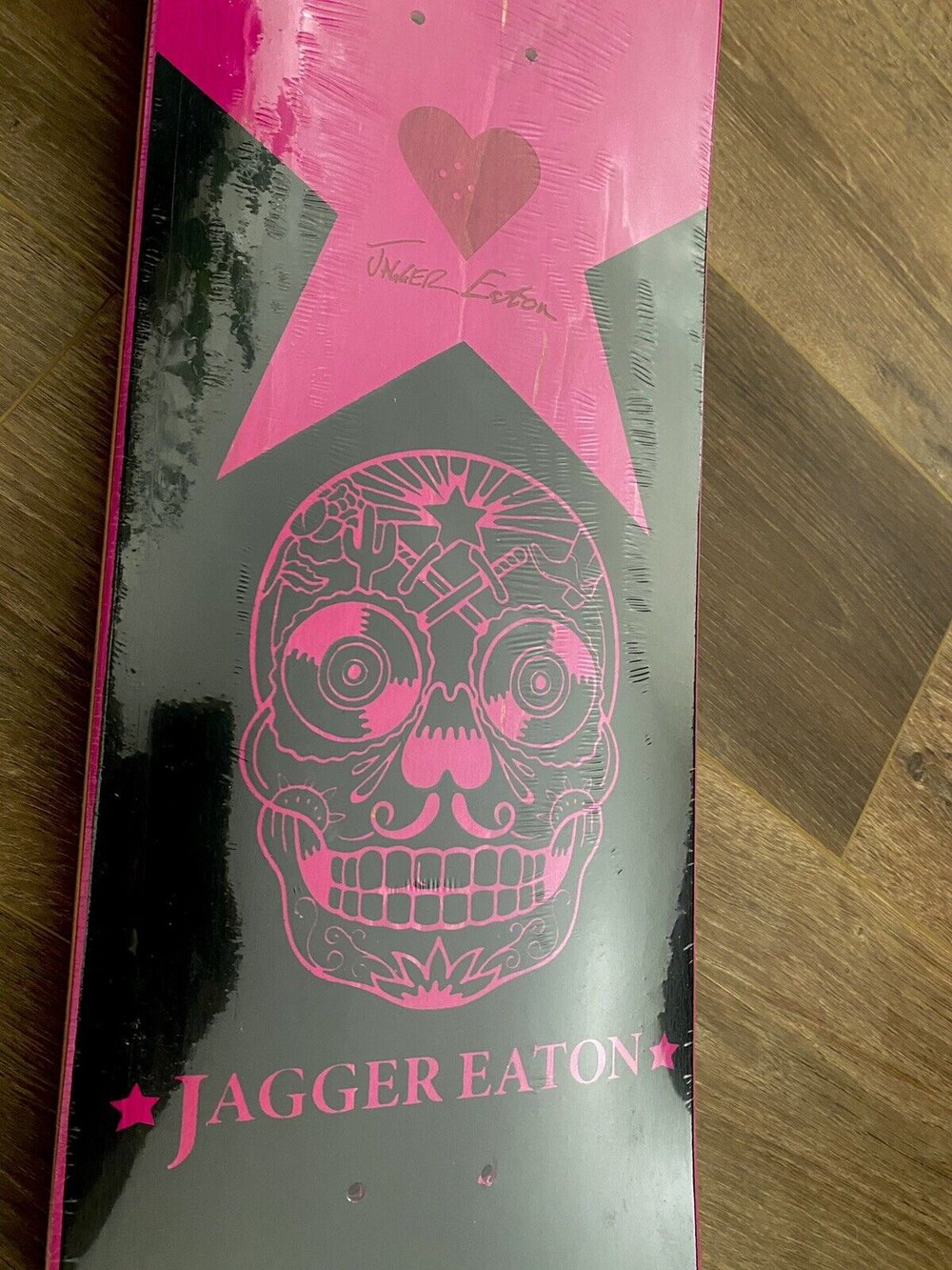 Signed Jagger Eaton Heart Supply Autographed Skateboard Deck Black Pink