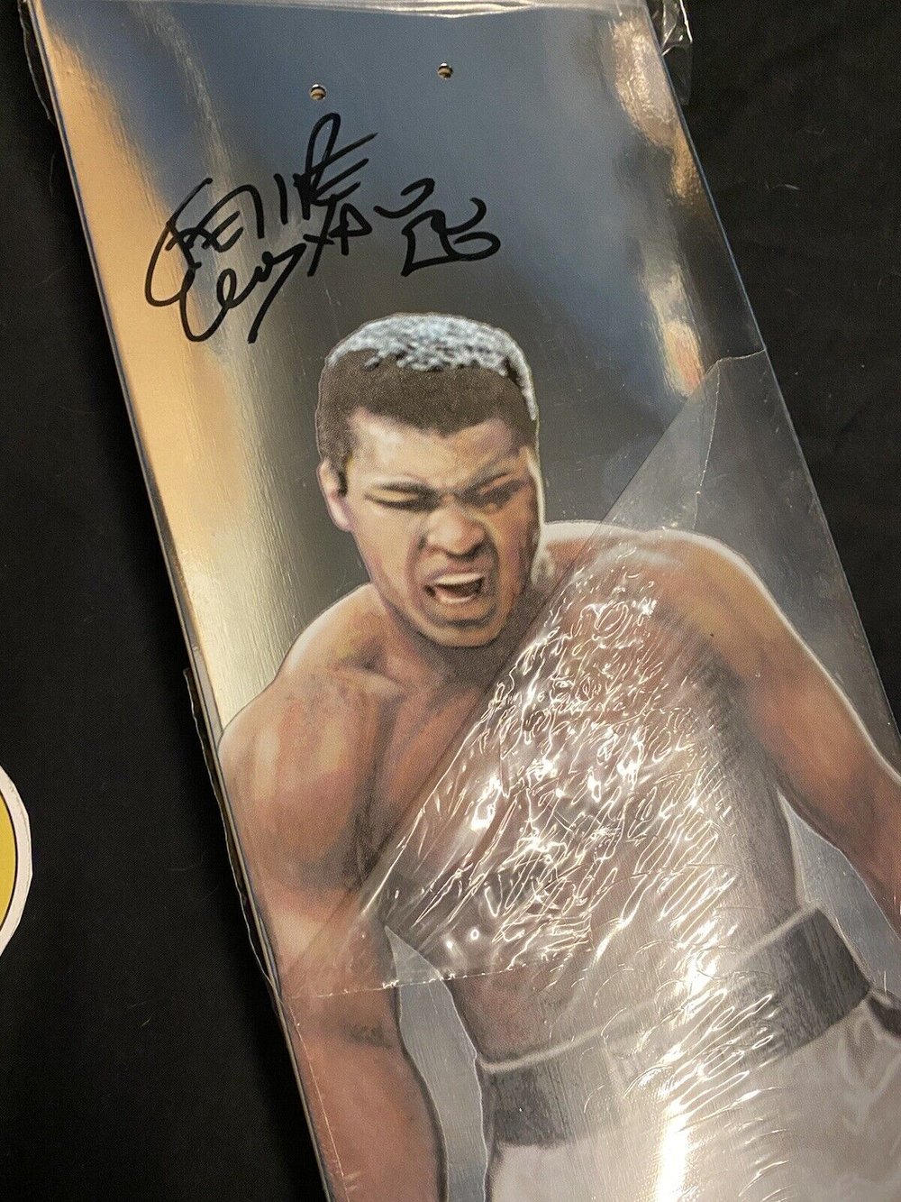 Signed Felipe Gustavo Plan B Autographed Skateboard Deck Muhammad Ali Hero Holofoil