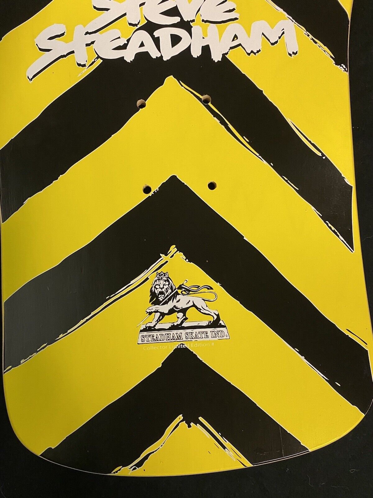 Signed Steve Steadham Stedmz Double Graphic Autographed Skateboard Deck Blue Yellow
