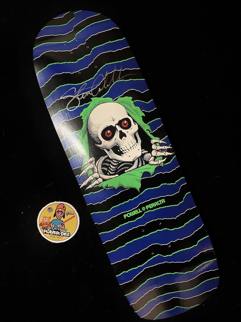 Signed Steve Caballero Powell Peralta Autographed Skateboard Deck 2011 OG Ripper Skull