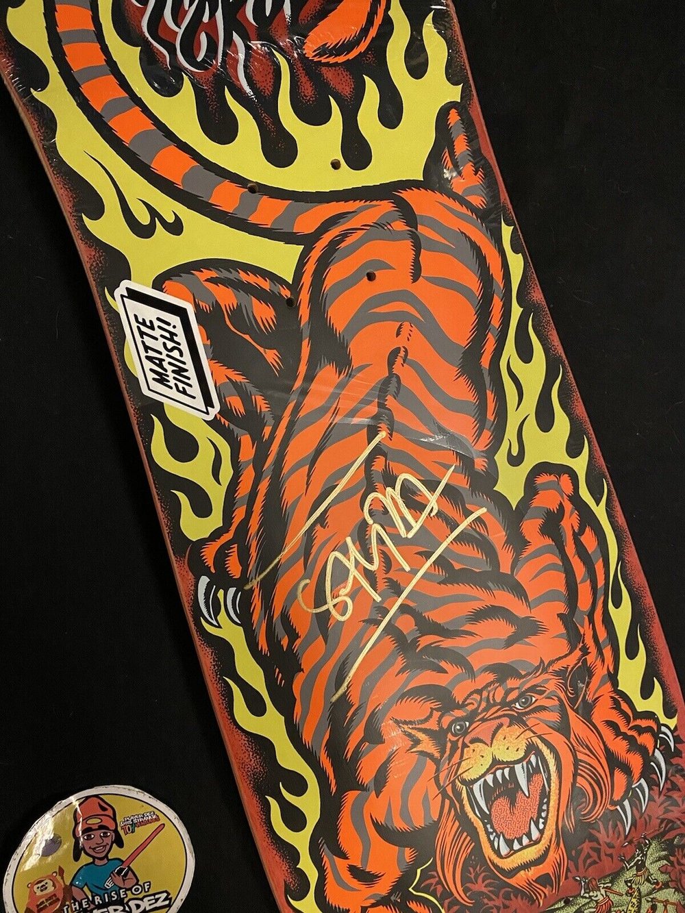 Signed Steve Alba SALBA Autographed Skateboard Deck Santa Cruz Red Tiger