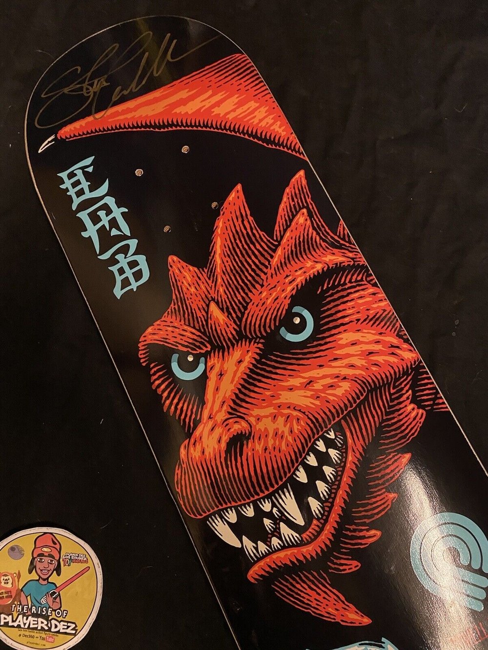 Signed Steve Caballero Powell Peralta Black Red Dragon Autographed Skateboard Deck
