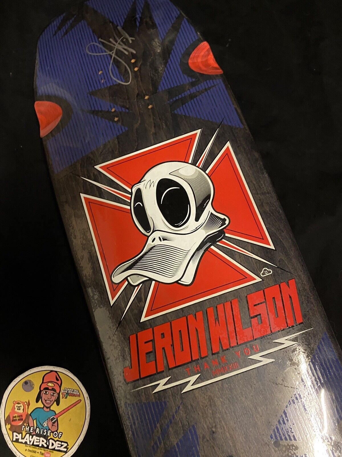 Signed Jeron Wilson Thank You Autographed Skateboard Deck Tony Hawk Parody