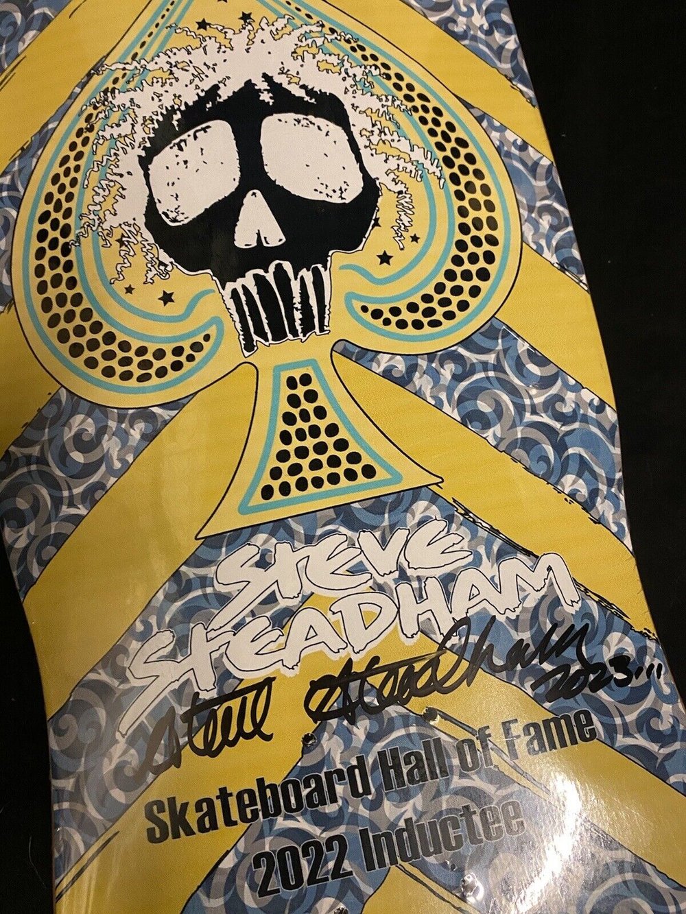Signed Steve Steadham Autographed Skateboard Deck Aces Card Hall of Fame