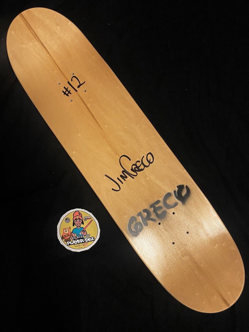 Signed Jim Greco Hammers Autographed Skateboard Deck Mickey Mouse Blue Spray