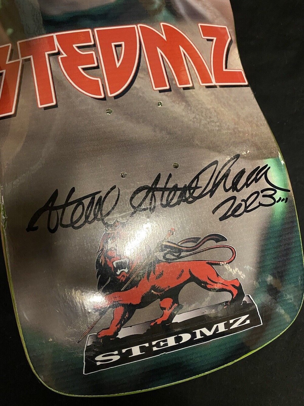 Signed Steve Steadham The Joker Grey Shaped Autographed Skateboard Deck