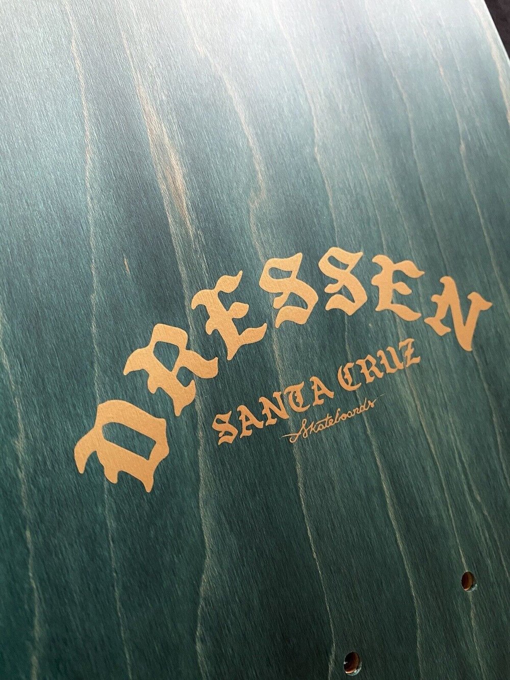 Signed Eric Dressen Autographed Skateboard Deck Santa Cruz White Rose Gold