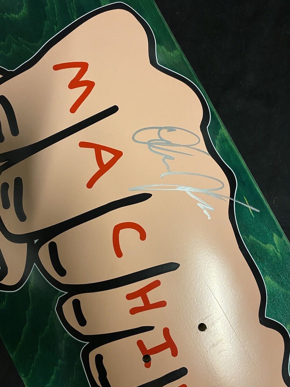 Signed Dashawn Jordan Toy Machine Green Fists Autographed Skateboard Deck
