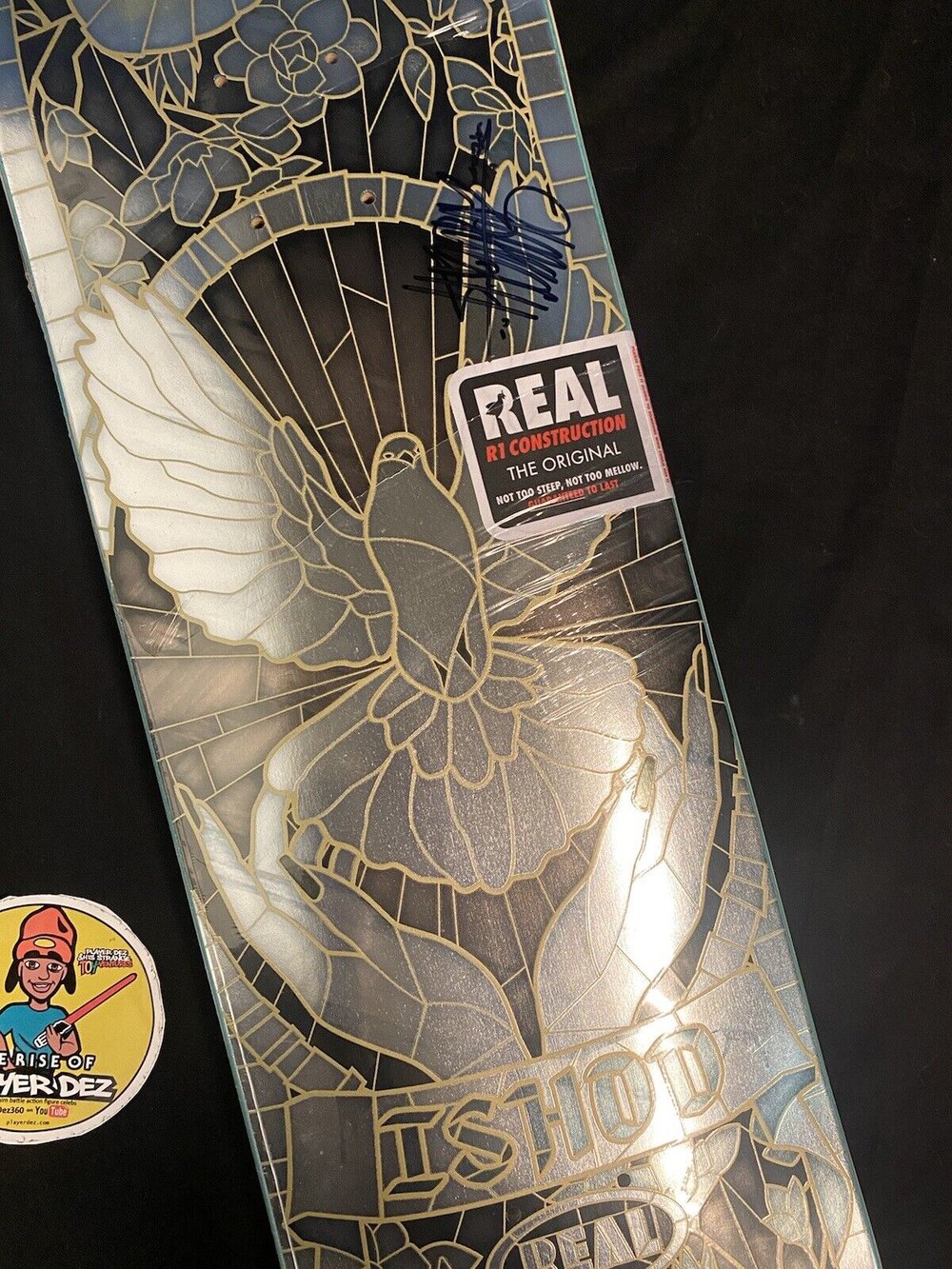 Signed Ishod Wair Real Autographed Skateboard Deck Cathedral Stained Glass