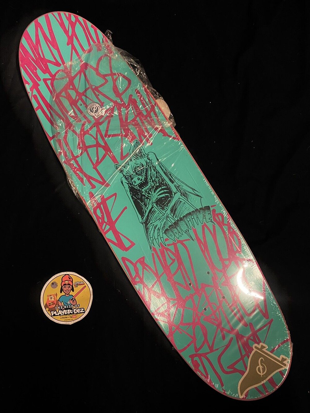 Signed Franky Villani Primitive Autographed Skateboard Deck Glows in the Dark Bat
