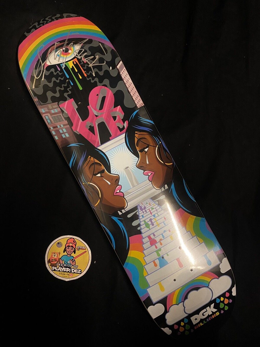 Signed Stevie Williams DGK Love Rainbow Autographed Skateboard Deck Dirty Ghetto Kids