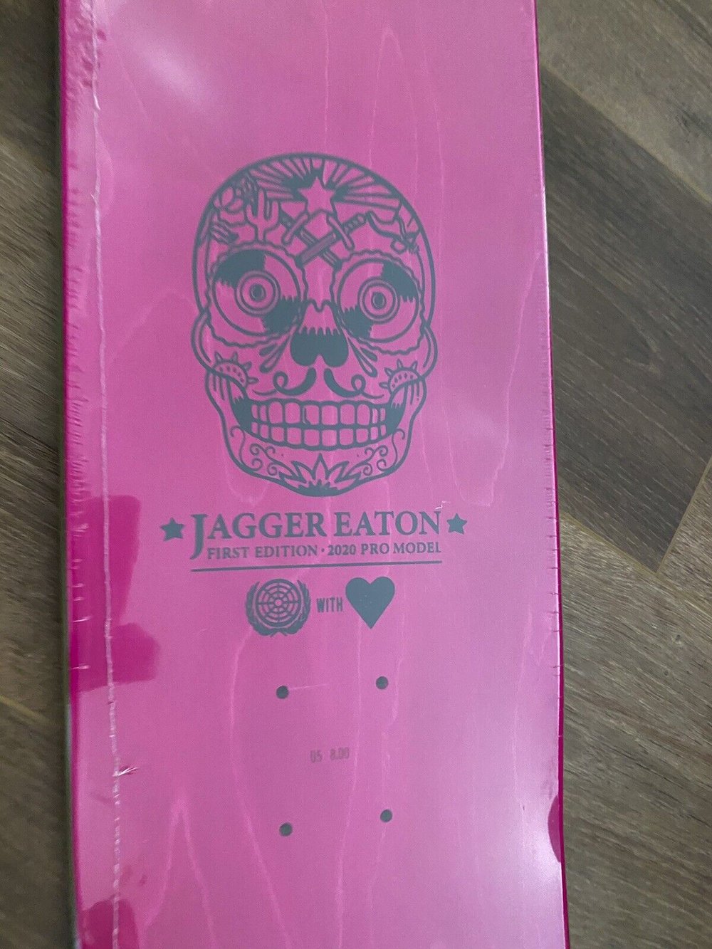 Signed Jagger Eaton Heart Supply Autographed Skateboard Deck Black Pink