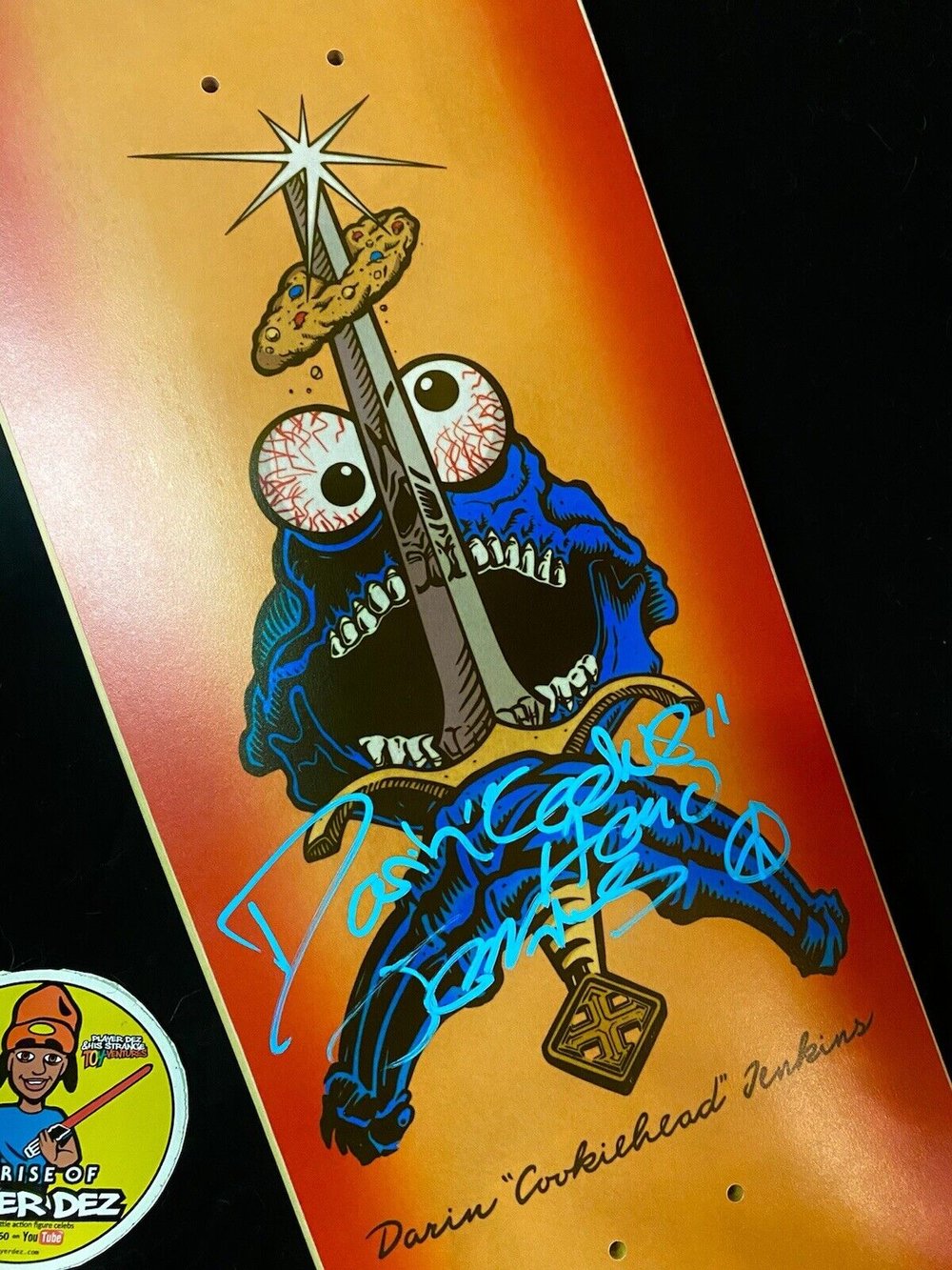 Signed Darin Jenkins H-Street Autographed Skateboard Deck Cookiehead Sword & Cookie Slick