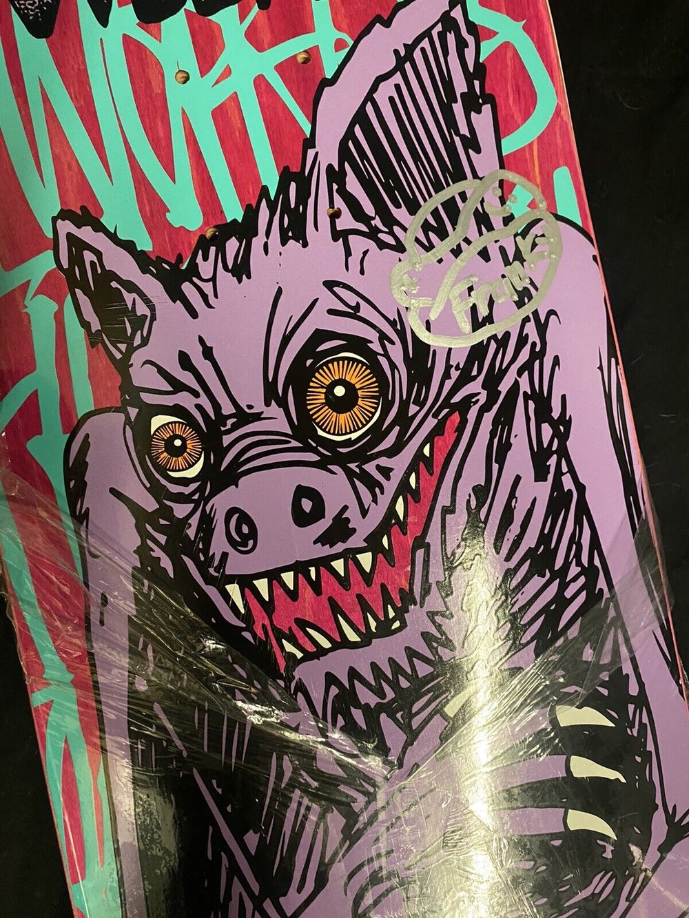 Signed Franky Villani Primitive Autographed Skateboard Deck Glows in the Dark Bat