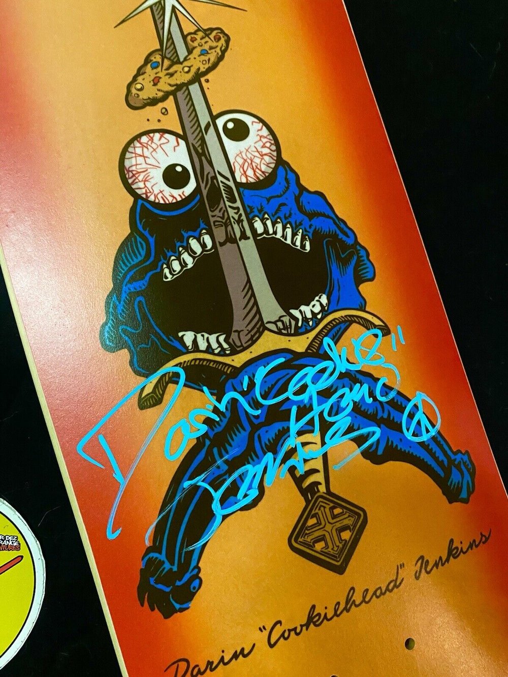 Signed Darin Jenkins H-Street Autographed Skateboard Deck Cookiehead Sword & Cookie Slick