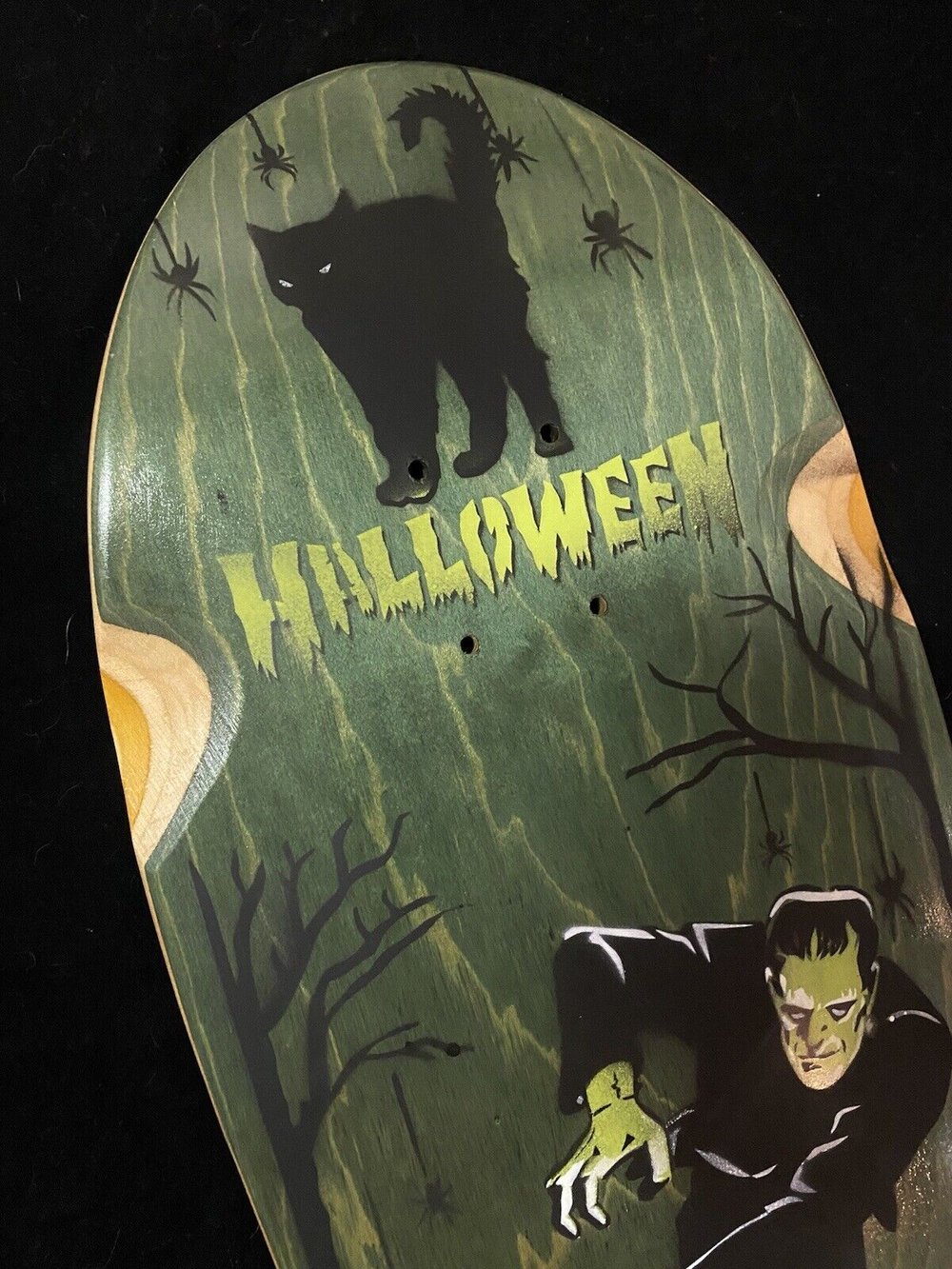 Signed Steve Alba SALBA Autographed Skateboard Deck Frankenstein Halloween Spray Art