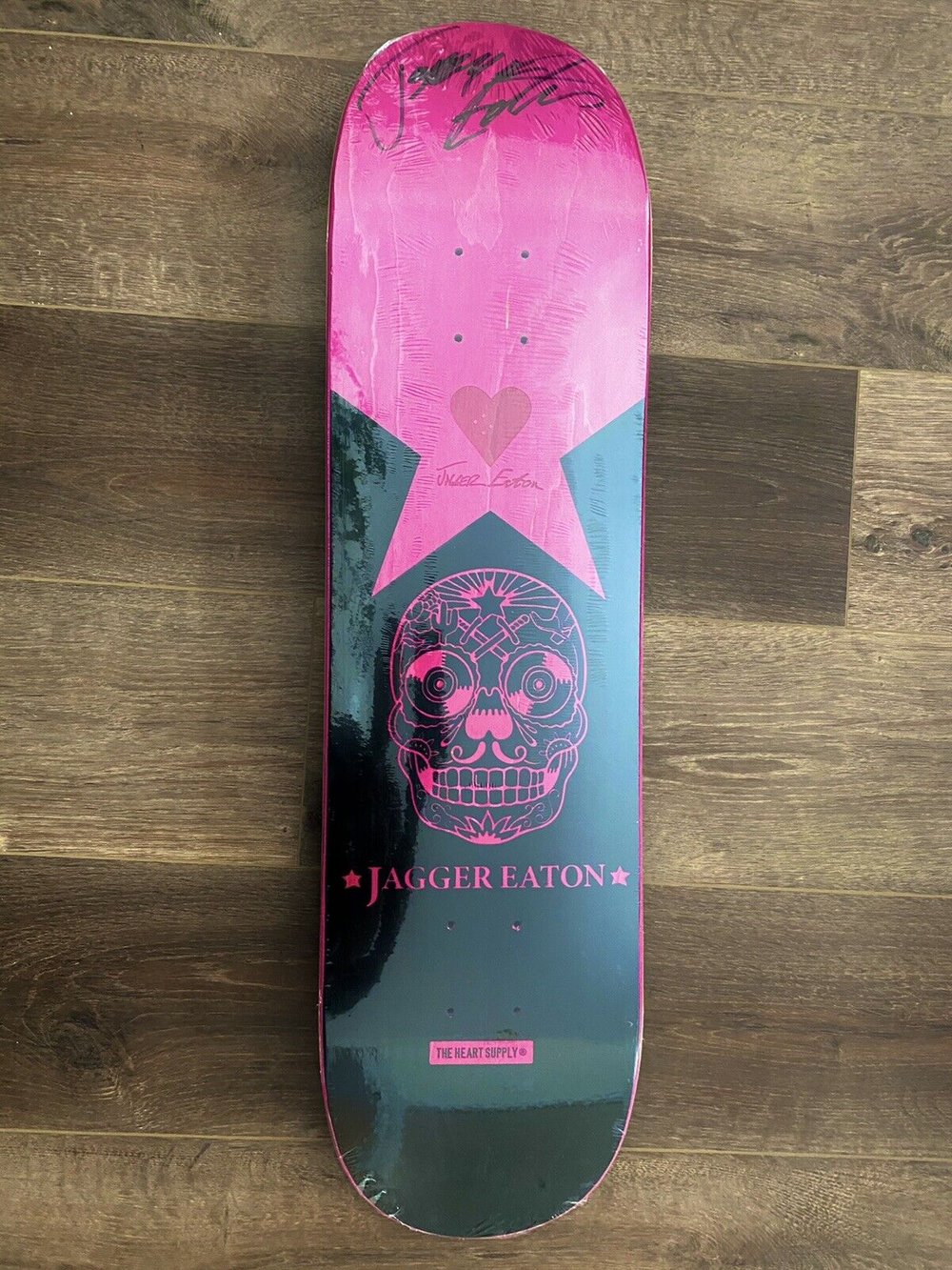 Signed Jagger Eaton Heart Supply Autographed Skateboard Deck Black Pink