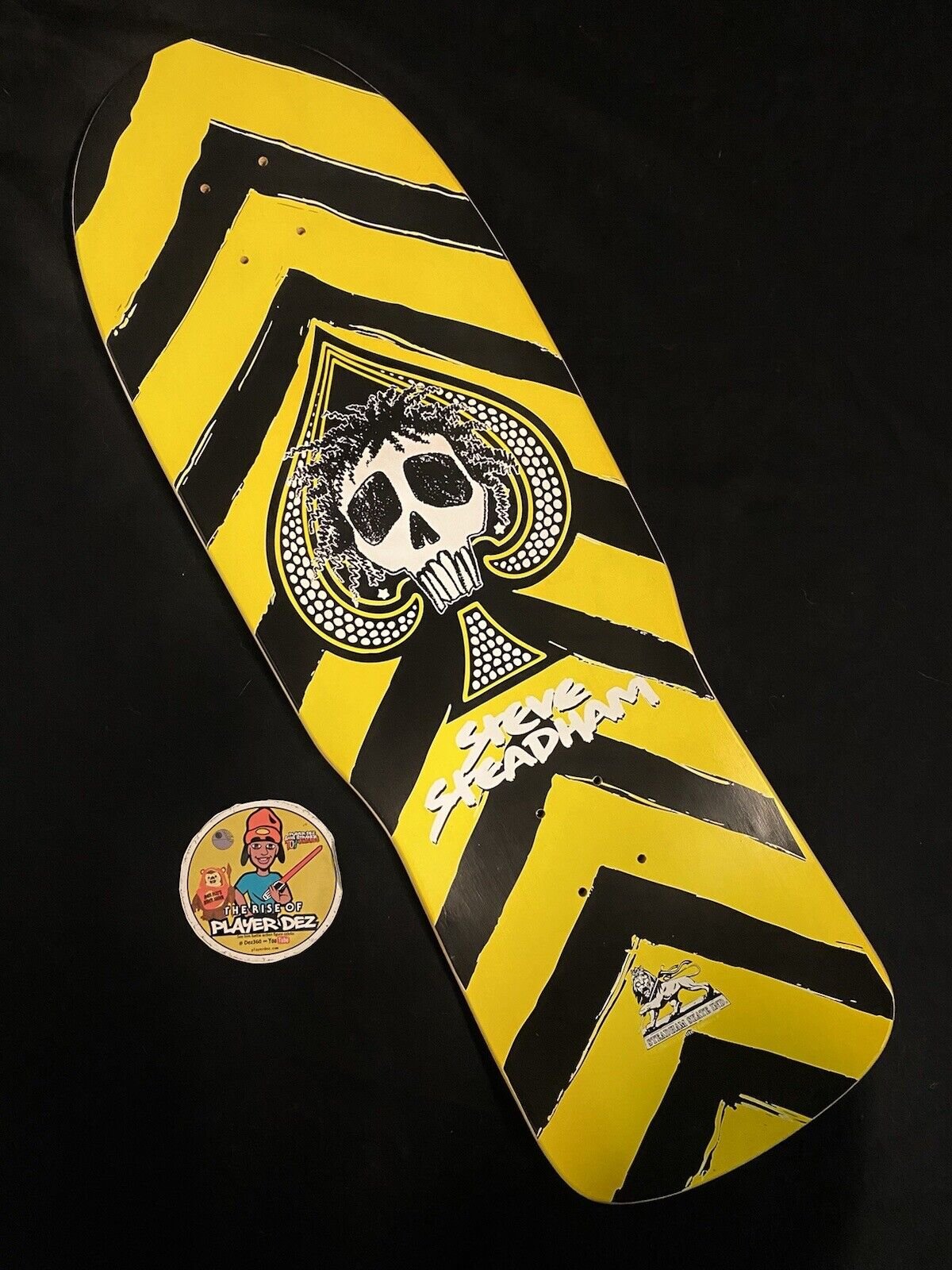 Signed Steve Steadham Stedmz Double Graphic Autographed Skateboard Deck Blue Yellow
