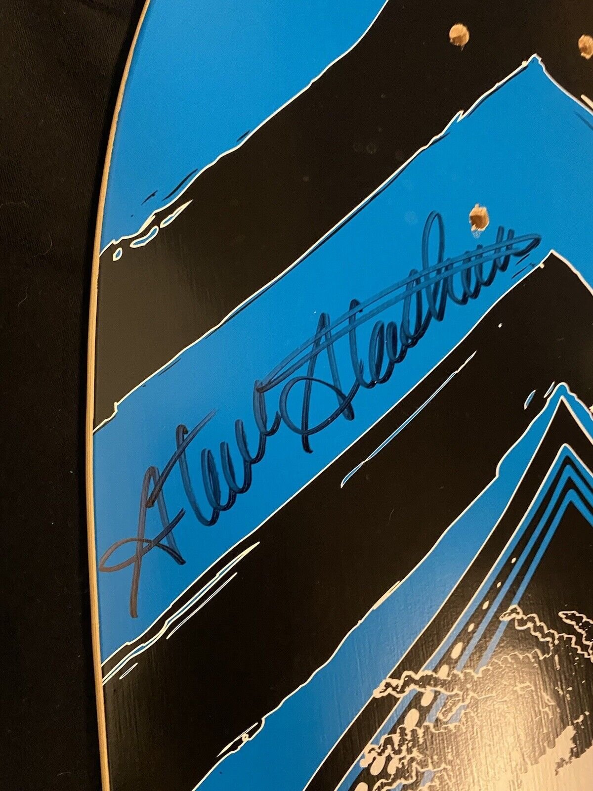 Signed Steve Steadham Stedmz Double Graphic Autographed Skateboard Deck Blue Yellow