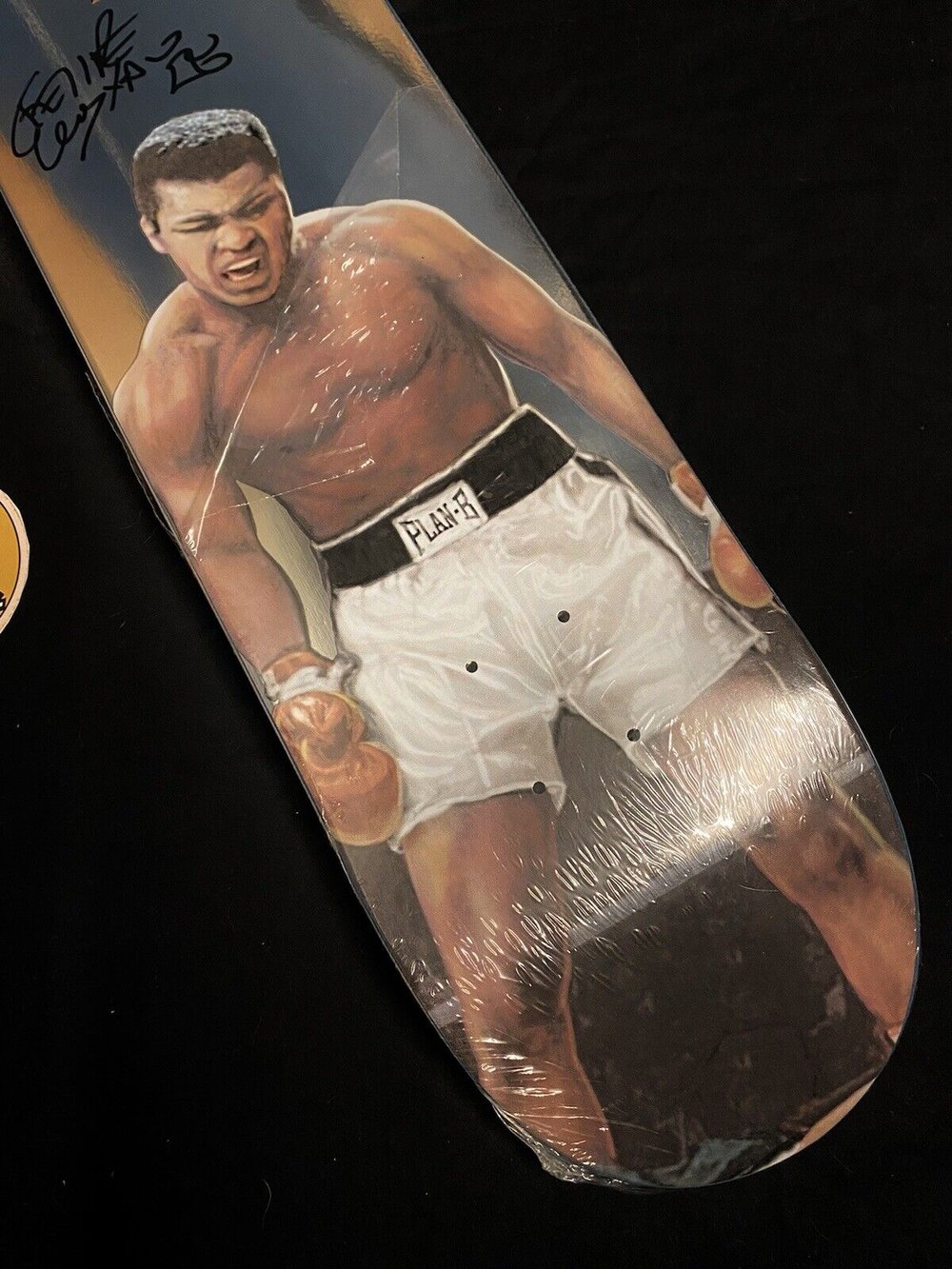 Signed Felipe Gustavo Plan B Autographed Skateboard Deck Muhammad Ali Hero Holofoil