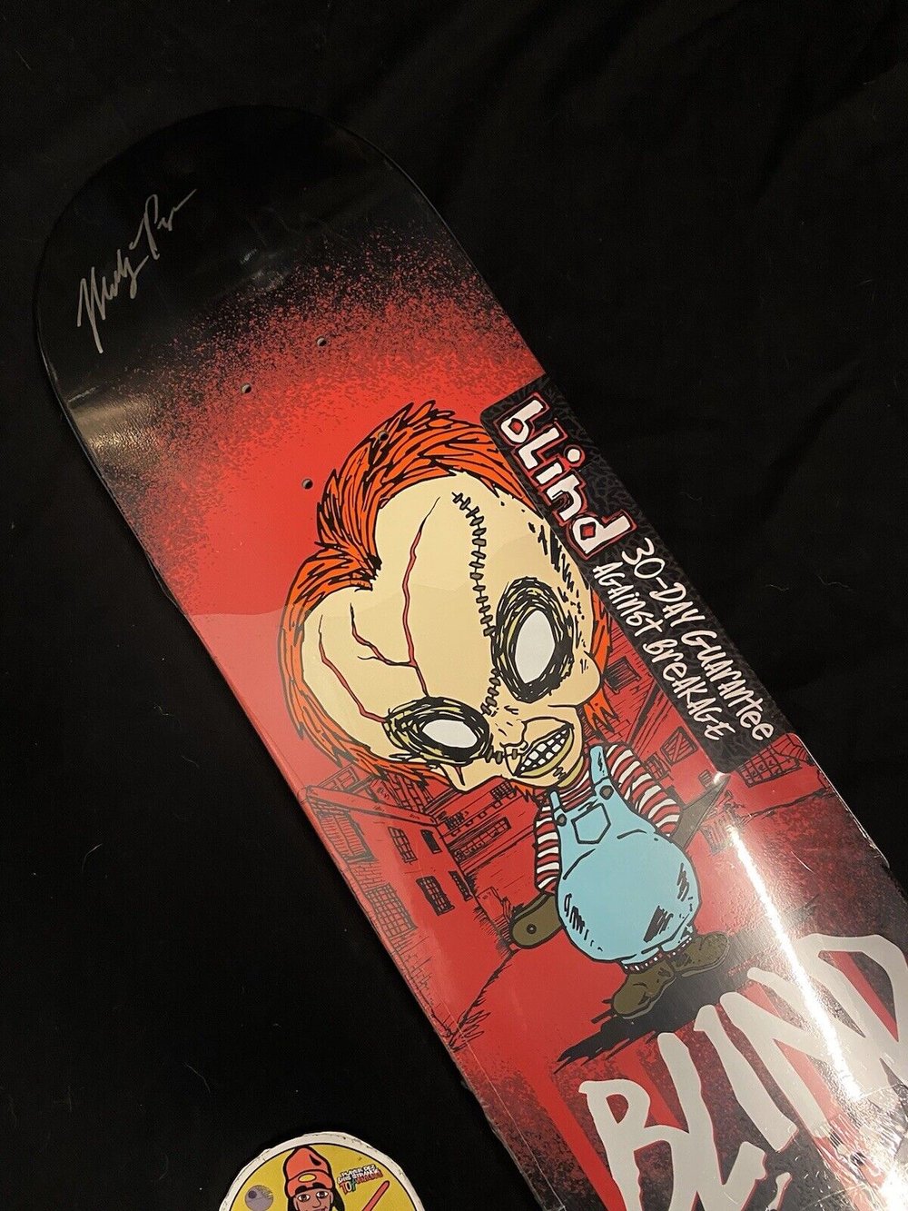 Signed Micky Papa Blind Reaper Autographed Skateboard Deck Evil Chucky Clown Nightmare