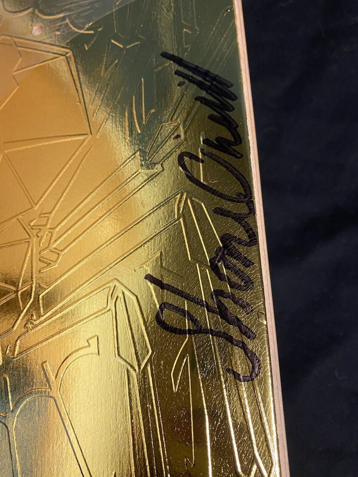 Signed Shane O'Neill Primitive Autographed Skateboard Deck Spirit Animal Gold Foil