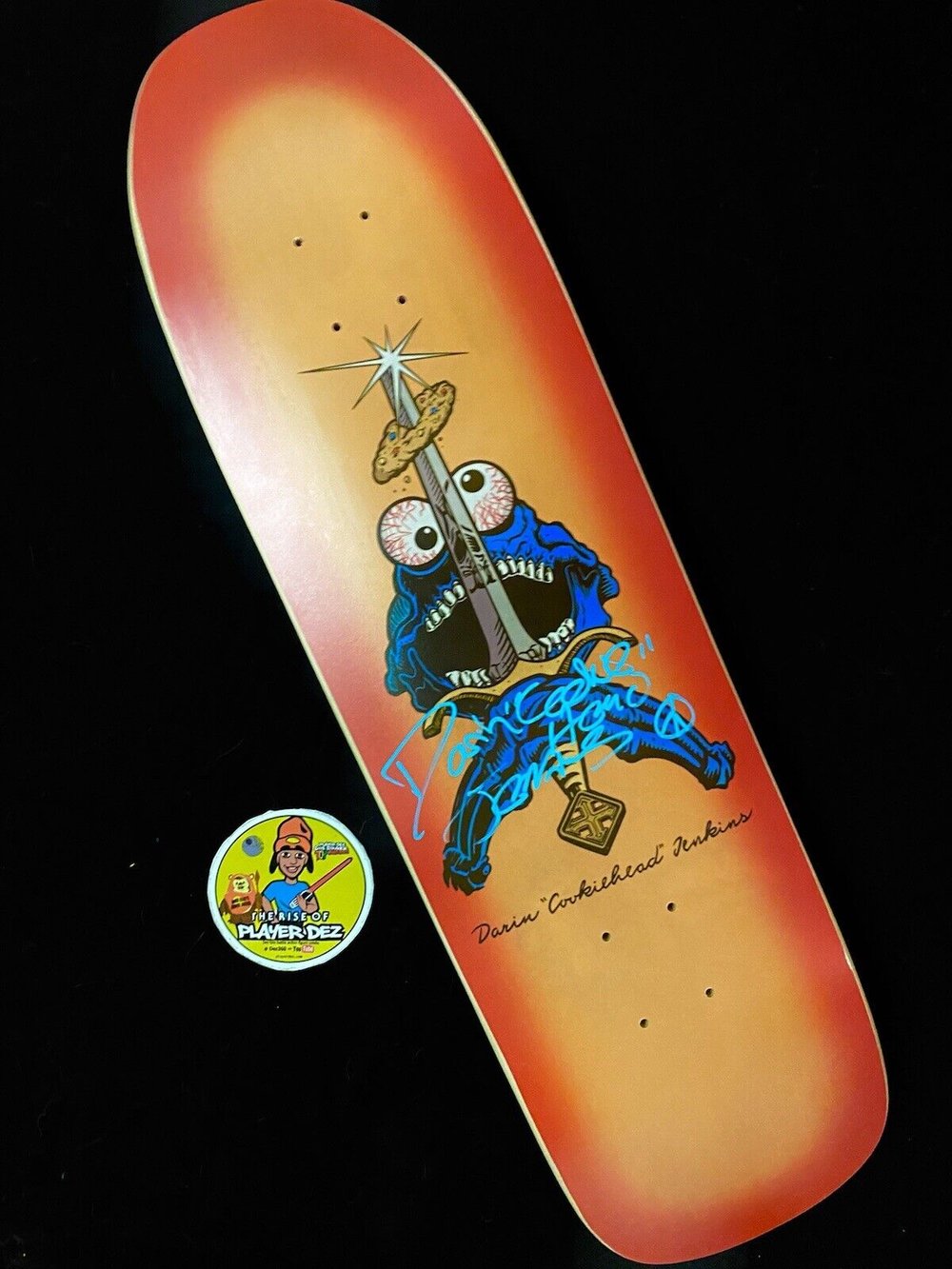 Signed Darin Jenkins H-Street Autographed Skateboard Deck Cookiehead Sword & Cookie Slick