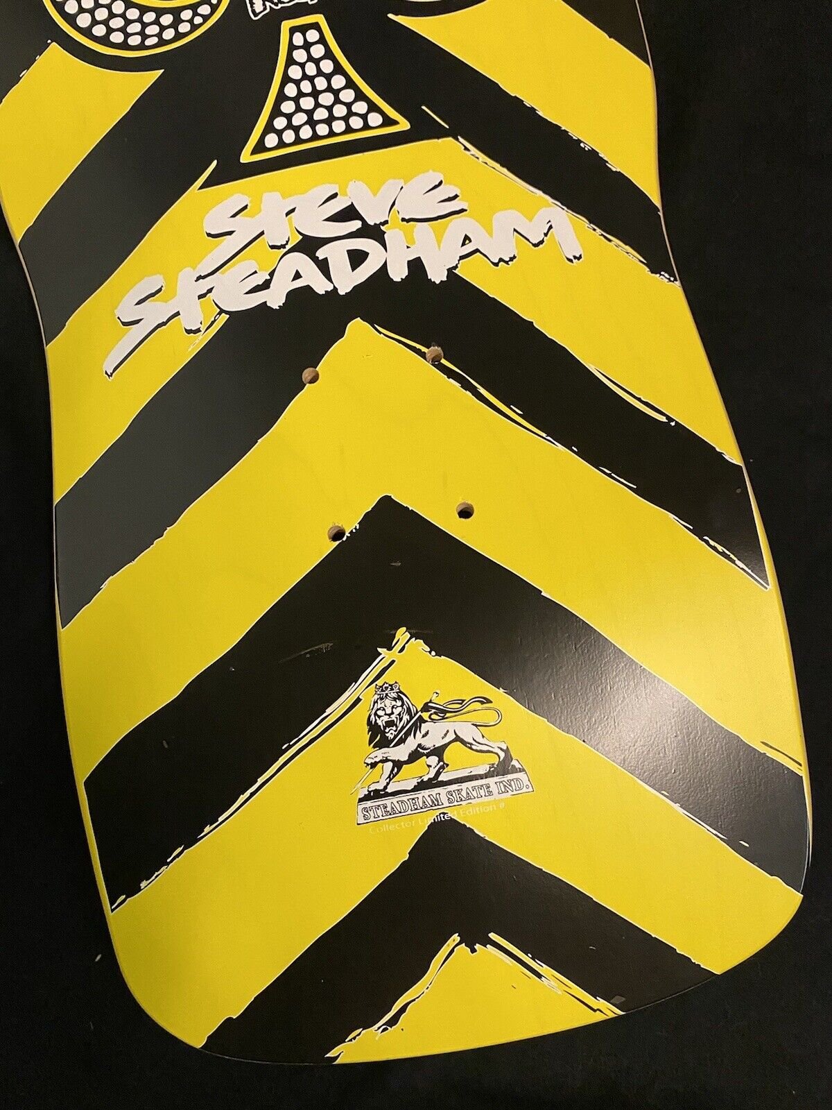 Signed Steve Steadham Stedmz Double Sided Graphic Autographed Skateboard Deck Yellow Green
