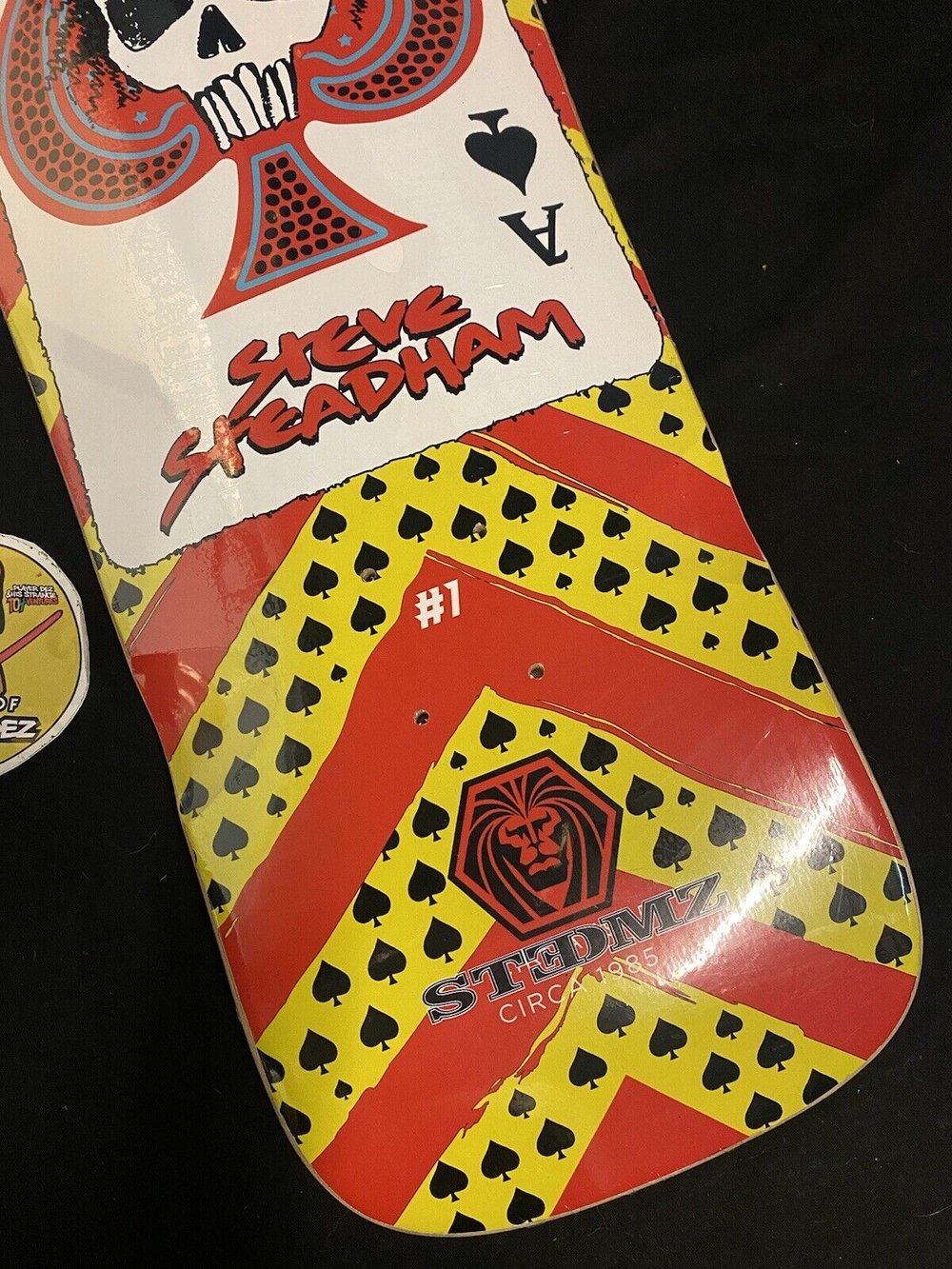 Signed Steve Steadham Ace Of Spades Shaped Autographed Skateboard Deck Powell #1
