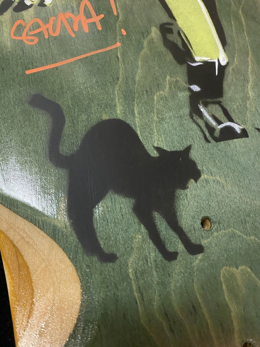 Signed Steve Alba SALBA Autographed Skateboard Deck Frankenstein Halloween Spray Art