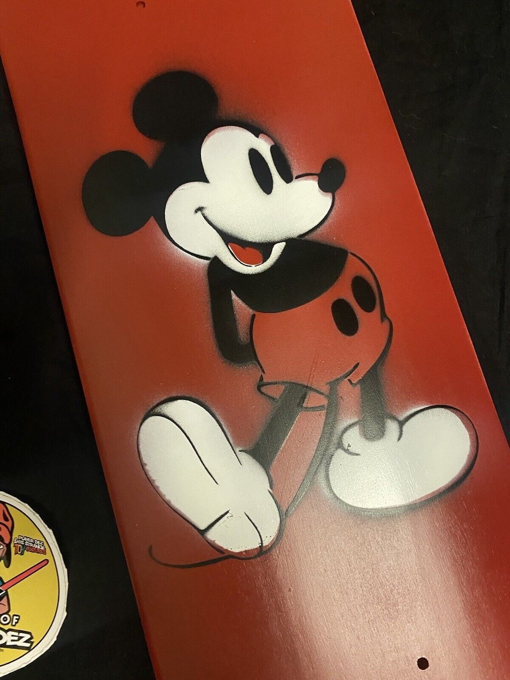 Signed Jim Greco Hammers Mickey Mouse Red Sprayed Skateboard Deck Autographed